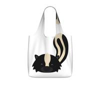 KAPPTYY Skunk Printed Shopping Tote Bag Foldable, Reusable Grocery Bag, Compact Lightweight Bag for Commuting