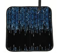 KAPPTYY the Blue Binary Printed Bleacher Seat Cushion PE Foam Filling, Foldable Sitting Pad for Concert Stadium Events