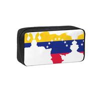 KAPPTYY Venezuela Flag Printed Large Pencil Pouch, Durable Zipper Pen Case with Handle, for Office College Journaling