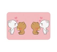 KAPPTYY White Bear Brown Bear Printing Diatomaceous Mat,19.7x31.5in Soft Diatomaceous Mat,Ideal For Bathroom Kitchen Shower,Fall