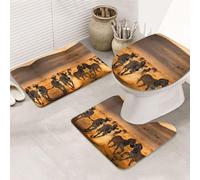 KAPPTYY Zebra Animal Printing 3 Piece Bathroom Rugs Set, 31.5x20in Non Slip Mats For Suite,Vacation Home,Absorbent Floor Rugs