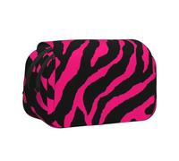 KAPPTYY Zebra Tiger Leopard Pink Printing Pencil Case for Pencils, Handy Storage Box for Watercolor Pens Or Markers