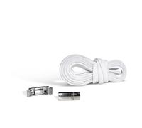 Kaps 1 Pair of Elastic Shoelaces, Amusing Laces, Quality Flat Shoelaces, Trim to Fit, With Quick Release Magnetic Fastener, Strong Shoelaces Made from Polyester & Latex (White)
