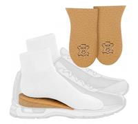 Kaps Heel Lift Elevator, Heel Raise, Heel Pad, Orthotic Wedge, Shoe Pad, Many Widths and Heights, Leather Cover, Supplied to NHS, Beige, height 30 mm / 1.2 inch - size M