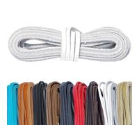 Kaps Leather Shoe Laces, Square-Cut Boot Laces | For Deck & Boat Footwear, Brogues, Moccasins, Derby & Dress Styles, Approx. 3 mm, 1 Pair, Made in Europe