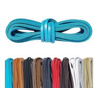 Kaps Leather Shoe Laces, Square-Cut Boot Laces | For Deck & Boat Footwear, Brogues, Moccasins, Derby & Dress Styles, Approx. 3 mm, 1 Pair, Made in Europe