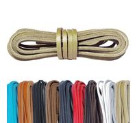 Kaps Leather Shoe Laces, Square-Cut Boot Laces | For Deck & Boat Footwear, Brogues, Moccasins, Derby & Dress Styles, Approx. 3 mm, 1 Pair, Made in Europe