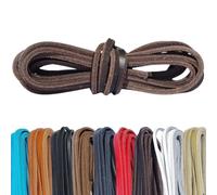 Kaps Leather Shoe Laces, Square-Cut Boot Laces | For Deck & Boat Footwear, Brogues, Moccasins, Derby & Dress Styles, Approx. 3 mm, 1 Pair, Made in Europe