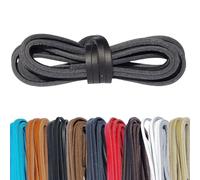 Kaps Leather Shoe Laces, Square-Cut Boot Laces | For Deck & Boat Footwear, Brogues, Moccasins, Derby & Dress Styles, Approx. 3 mm, 1 Pair, Made in Europe