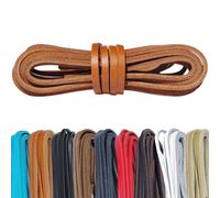 Kaps Leather Shoe Laces, Square-Cut Boot Laces | For Deck & Boat Footwear, Brogues, Moccasins, Derby & Dress Styles, Approx. 3 mm, 1 Pair, Made in Europe
