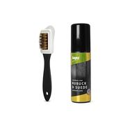 Kaps Nubuck Conditioner and Suede Care Set with Brass Brush - Colour Restorer for Leather Shoes, Boots, Jackets and Bags, Refreshes Faded Colours, 75ml with Sponge Applicator