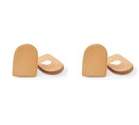 Kaps Orthotic Heel Lift Raise, Genuine Leather and Natural Cork, with Self-Adhesive Backing, Shock Absorbing Support, Relief with Achilles Tendonitis, Men/UK 7-12 / EUR 40-46, Beige (Pack of 2)