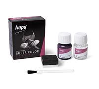 Kaps professional leather colour “Super Color” and “Preparer” for natural leather, synthetic and textile (25 ml each) for the care and repair of leather shoes, assorted colours Aubergine 154