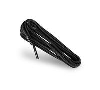 Kaps Waxed Round Shoelaces - 100% Natural Cotton | Stylish Laces for Dress & Casual Shoes | Made in Europe (75 cm - 29 inch - 4 to 5 Eyelet Pairs / 91 - Black)