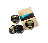 Kaps White Shoe Polish Delicate Cream Set in White, Transparent and Black, 3 x 50 ml with Cotton Cloth - Shoe Care for Smooth and Synthetic Leather