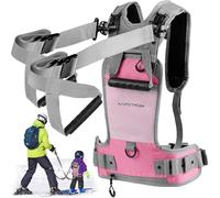 Kapstrom Ski & Snowboard Training Harness for Kids - Pop Tart Pink - 2 Guiding Straps to Steer & Control Speed - Ski Trainer Backpack w/Adjustable Shoulder Straps & Easy Lift-Handle for Toddlers