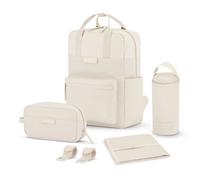 Kapten & Son Bergen changing backpack set 4 pcs. laptop compartment beige