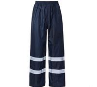 Kapton Hi-Viz-Hi-Vis-High-Visibility-Trouser-Raincover Waterproof Trousers,Top-Jogger Hi-Viz-High Work Trouser Yellow Orange Navy Black (Navy, Small)