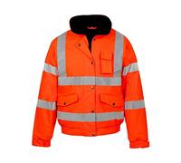 Kapton Hi Viz High Vis Visibility Bomber Jacket Work Coat Security Jacket Waterproof (Orange, S)