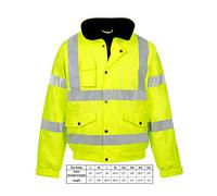 Kapton Hi Viz High Vis Visibility Bomber Jacket Work Coat Security Jacket Waterproof (Yellow, 3XL)