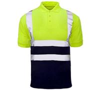 Kapton Mens Hi Vis Polo Top - HV315 Yellow/Navy