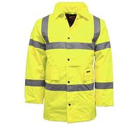 Kapton Mens Hi Vis Visibility Safety Work Waterproof Parka Jacket Yellow 4X-Large