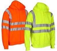 Kapton Mens Hi Vis Visibility Zip Sweatshirt Hoody Orange XXX-Large