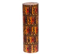 Kapula South African Large Pillar Candle - Fair Trade - Hand Painted Bushmen Design - Single Wick - 10 x 30 cm