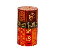 Kapula South African Large Pillar Candle - Hand Painted Safari Gold Design - Premium Wax with Single Wick - Long Burn Time - Stylish Home Decor - 6 x 10 cm