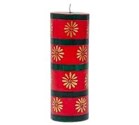 Kapula South African Pillar Candle - Fair Trade - Hand Painted Festive Candle - Christmas Design - 7 x 20cm