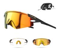 KAPVOE K410 Cycling Glasses, Photochromic Sports Sunglasses for Men and Women, UV400 TR90 Frame, Adjustable Temples, Includes Bike Case, Mountain Bike Glasses for Outdoor Riding
