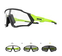 KAPVOE Photochromic Cycling Glasses For Men Women MTB BMX Clear Sports Sunglasses Running Volleyball Tennis Driving Fishing Softball Mountain Golf Hiking Clear Green 20