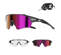 KAPVOE Photochromic Cycling Glasses Men Women Sport Sunglasses UV Protection Mountain Bike Sunglasses MTB Bicycle Riding Glasses TR90 Frame Baseball Shades Running Triathlon Cycle Golf Purple