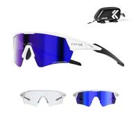 KAPVOE Photochromic Cycling Glasses Men Women Sport Sunglasses UV Protection Mountain Bike Sunglasses MTB Bicycle Riding Glasses TR90 Frame Baseball Shades Running Triathlon Cycle Golf Blue