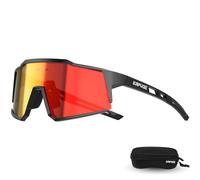 KAPVOE Polarized Cycling Glasses UV400 Protection TR90 Sports Sunglasses For Men Women MTB Bicycle Goggles Running Bike Fishing Riding Golf Driving Baseball Biking Lenses Cycle Glass Red Black 01