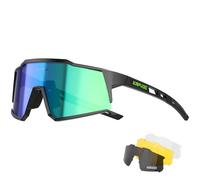 KAPVOE Polarized Cycling Glasses With 4 Interchangeable Lenses Tr90 Frame For Men Women Sports Sunglasses Mountain Bike Glasses MTB Bicycle Goggles Running Green Black 03