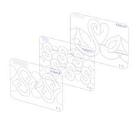 Kapyoo 3Pcs Free Motion Quilting Templates with Instructions, Quilting Ruler and Templates for Industrial & Domestic Machines, Quilt Designs Stencils for DIY with 16Pcs Non-Slip Grip (Series F)