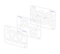 Kapyoo 3Pcs Free Motion Quilting Templates with Instructions, Quilting Ruler and Templates for Industrial & Domestic Machines, Quilt Designs Stencils for DIY with 16Pcs Non-Slip Grip (Series E)