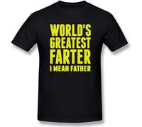 KAQlMAO Funny Worlds Greatest Farter I Mean Father T Shirts Graphic Streetwear Short Sleeve Best Dad Ever Papa Black XL