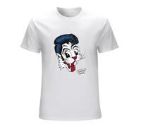 KAQlMAO Stray Cats 'Big Blue Cat' - playera (Negro) -Men's T shirtVintage T Shirt Short Sleeve Funny Top White S