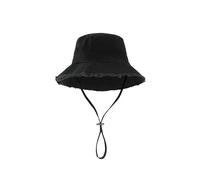 KAQNTUD Distressed Wide Brims Bucket Hat for Women Outdoor Beach Travel Adjustable Drawstring Sun Protective Fisherman Hat Bucket Black