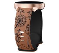 KAQNTUD Engraved Silicone Watch Band Repalcement for 20mm Width Intelligent Watch Dandelions Design Watch Straps Belt