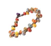 KAQNTUD Handmade Ceramic Colorful Bracelet Styles Handchain Handwoven Wristchain Fashion Accessory for Art Enthusiasts