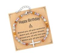 KAQNTUD Modifiable Adherent Jewelry For Women Natural Stone Meet Bangle Elegant Present For Sisters Mommies Children In Faith Gifts For Women In Faith Community