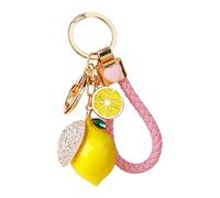KAQNTUD Sturdy Metal Lemon Keychain Includes Multi Color Ropes Portable 40g Keychain Decors For Car Keys Or Bag Decors