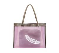 KAQNTUD Stylish Clear PVC Bag For Women Lightweight Beach Bag With Spacious Interior Shoulder Purse and Cosmetic Pouches Set