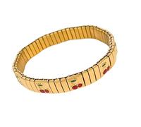 KAQNTUD Trendy Cherrys Strawberry Fruit Design Adjustable Bracelet Italian Craftsmanship Comfortable Jewelry for Women Girls