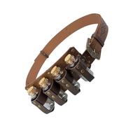 KAQNTUD Vintage PU Leather Belt with Alchemist Bottle Pockets Medieval Theme Party Alchemist Waist Belt with Embossed Pattern Unisex Medieval Cosplay Belt, Light brown, One Size