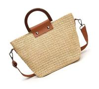 KAQNTUD Women Straw Beach Bag Fashion Shoulder Bag Crossbody Bag Handwoven Handbag Female Messengers Bag Shopping Dating Bag
