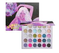 KARA BEAUTY ELECTRIC DISCO Glitter Eyeshadow Palette - 30 Color Pressed Glitter Makeup Palette for Face, Body & Eyes No Glue Needed Chunky & Fine Glitter for Rave, Festival Makeup Mermaid Vibes & More
